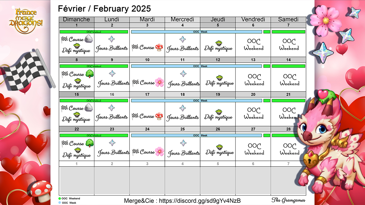 Février dans Merge Dragons 💌 ❤️  💟​
