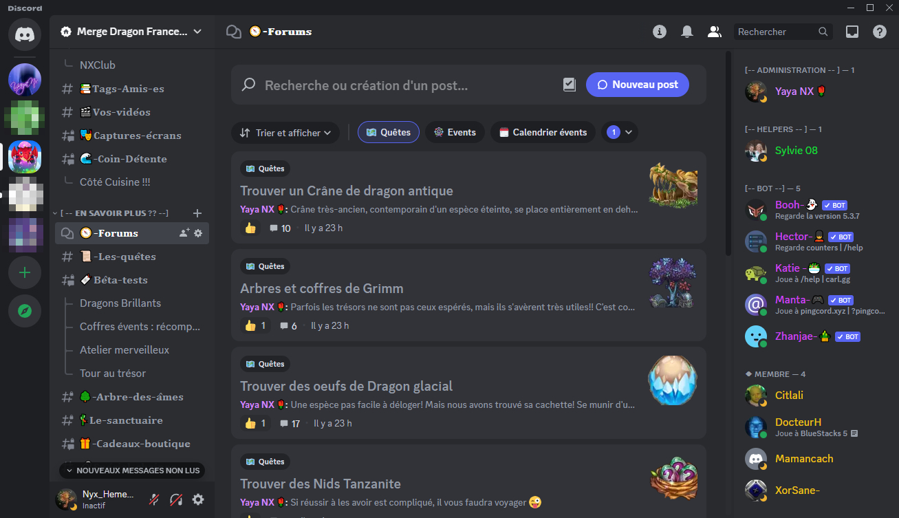 Un forum aussi sur le Discord ^^